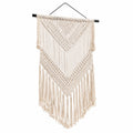 Makramee Wandteppich 50 x 90 cm Baumwollkordel Creme Boho Hängedekoration