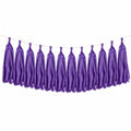 Quastengirlande 300 cm Violett aus Papier für Partydekoration